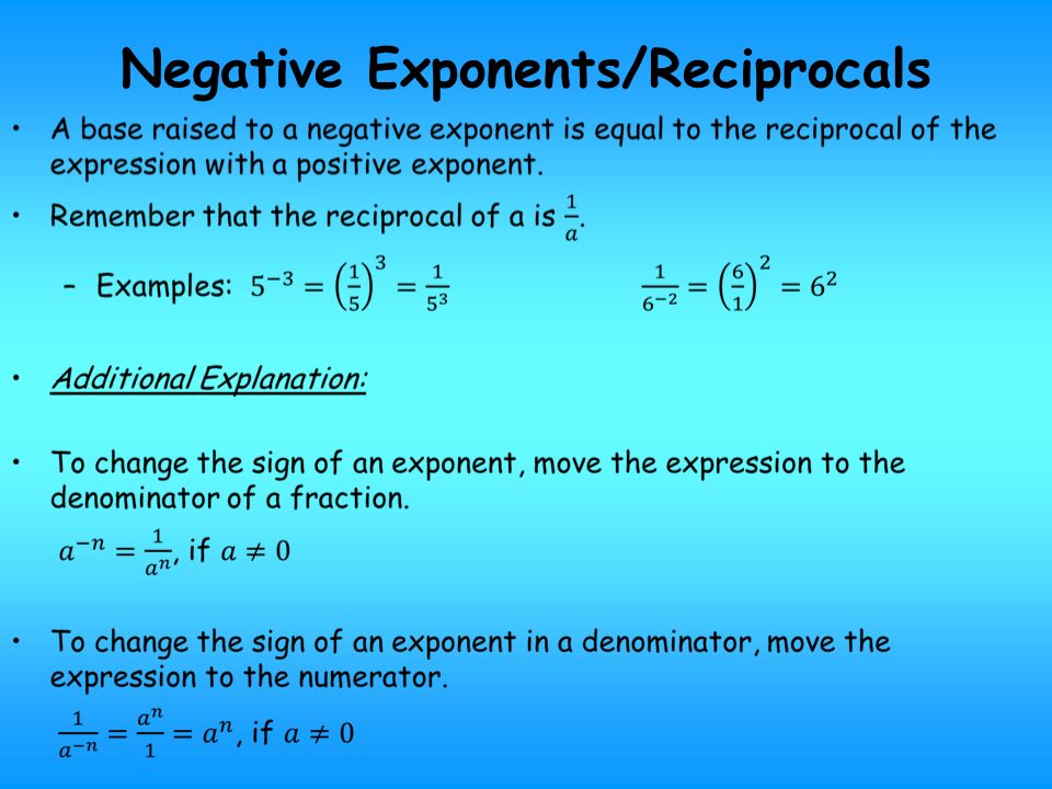 Powers, Exponents, Radicals (Roots), and Scientific Notation